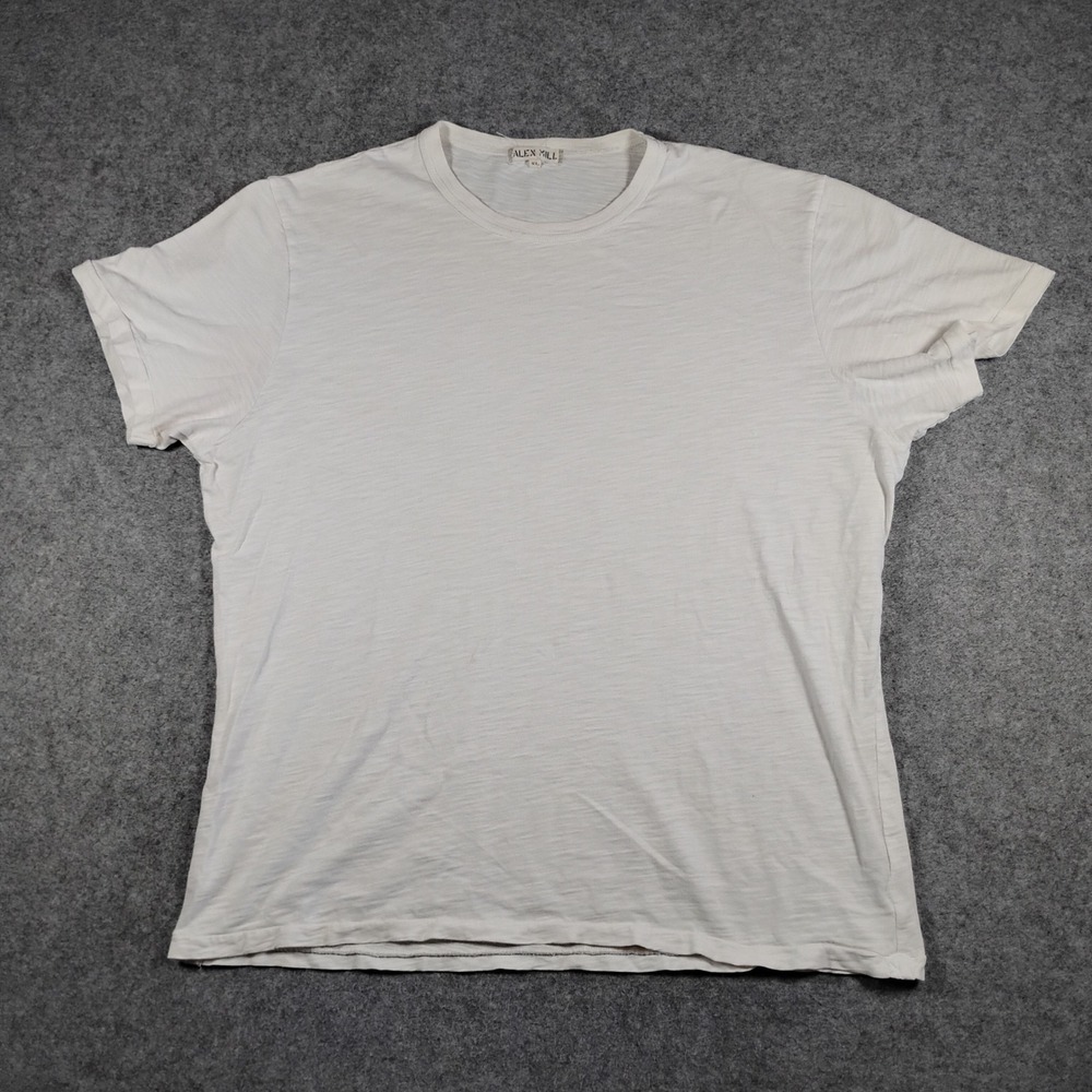 Alex Mill Mens XL Slub Cotton Short Sleeve Crew Neck T-Shirt White Solid